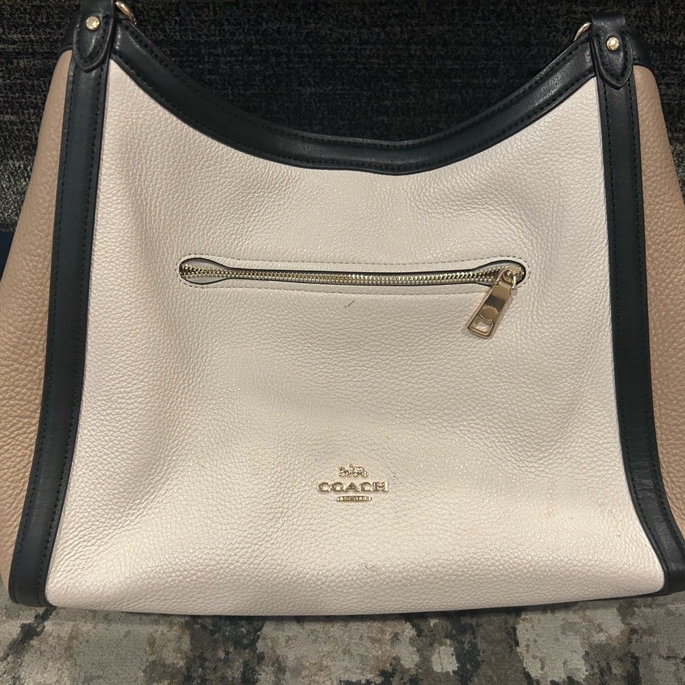 Coach Black and Cream Shoulder Bag